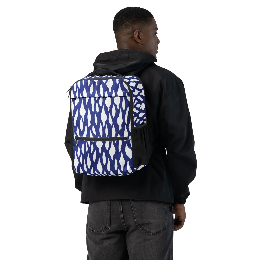 Indigo Interlace on Utility Backpack — Back