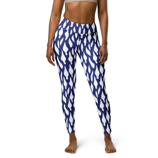 Indigo Interlace on a Yoga Leggings