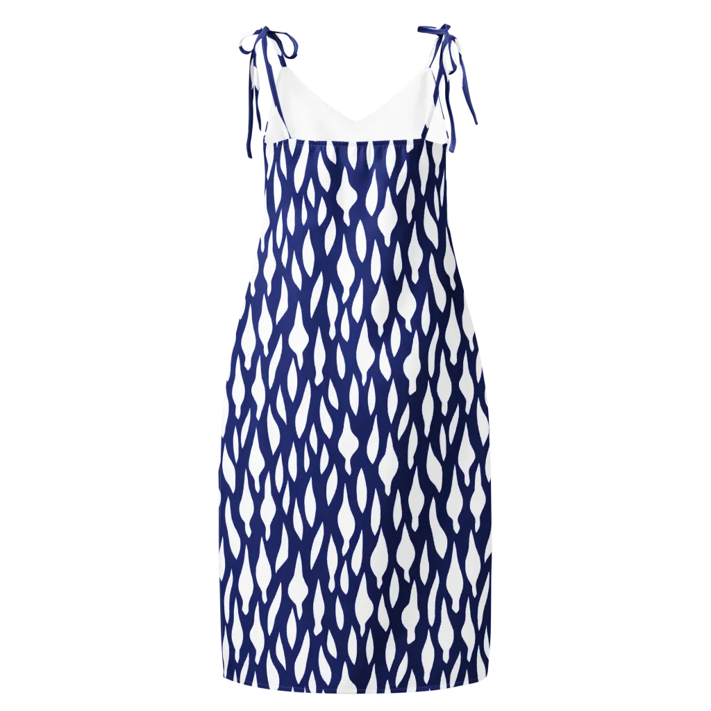Indigo Interlace on Slip Dress — Back