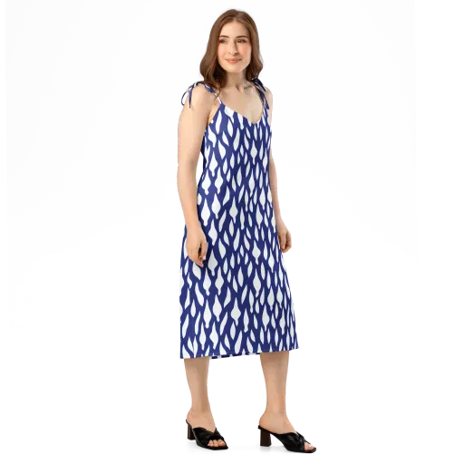 Indigo Interlace on a Slip Dress