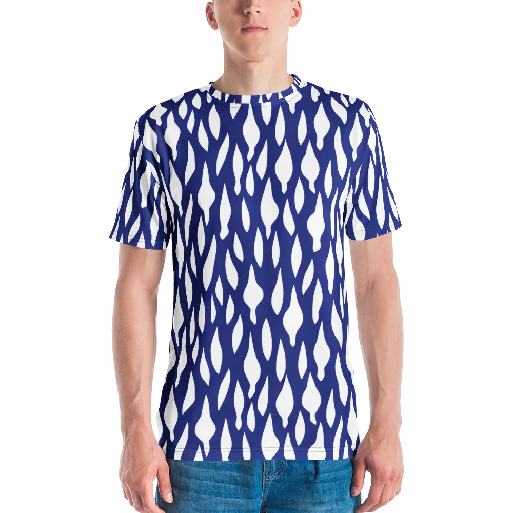Indigo Interlace on Men's Crew Neck T-Shirt — Front