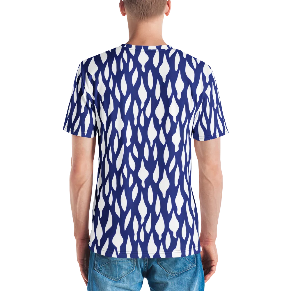 Indigo Interlace on Men's Crew Neck T-Shirt — Back