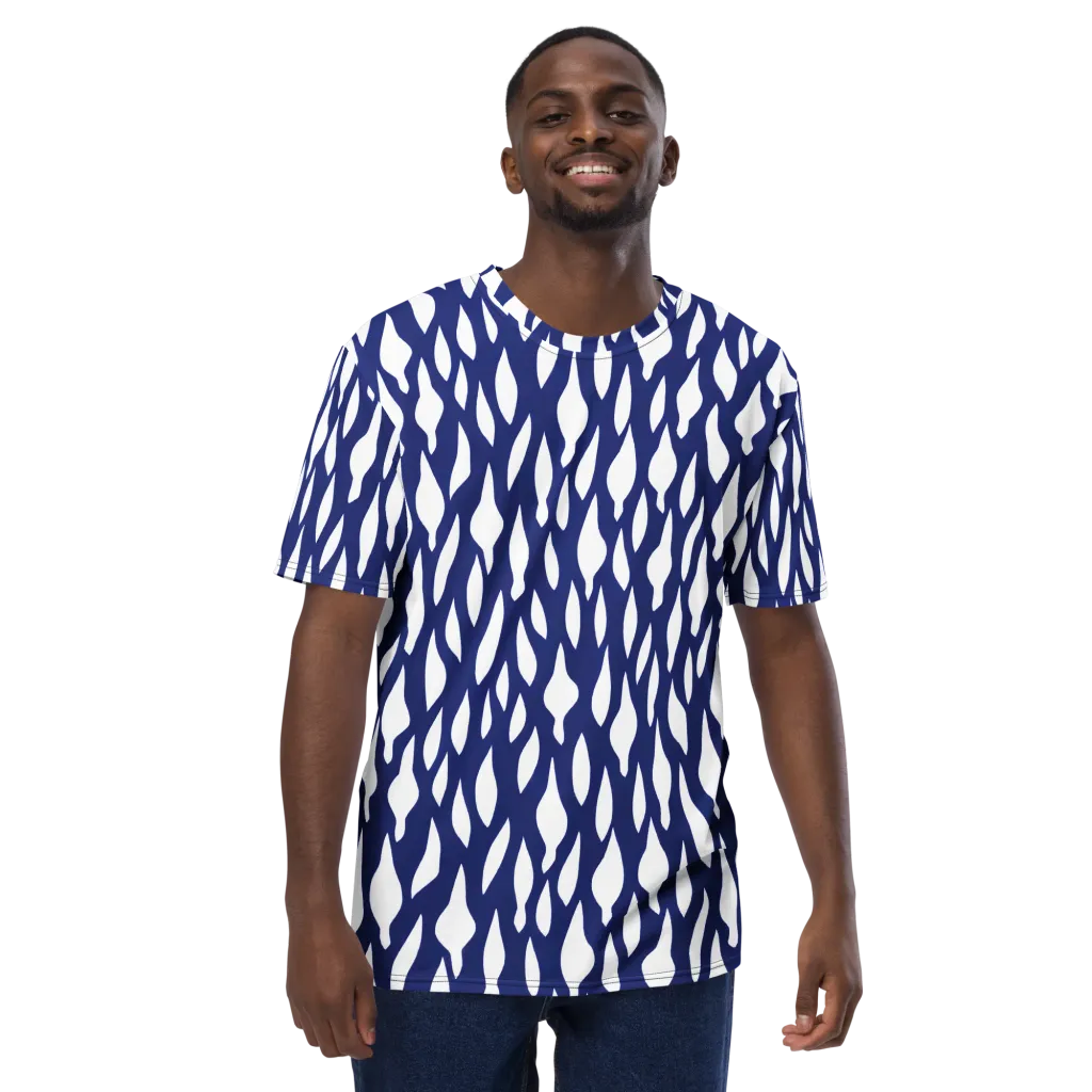 Indigo Interlace on Men's Crew Neck T-Shirt — Front