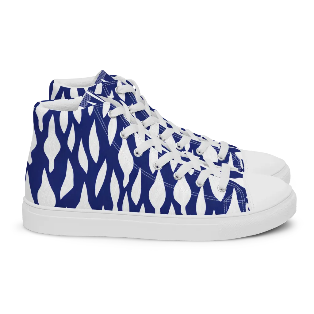 Indigo Interlace on Women's High Top Canvas Shoes — Right