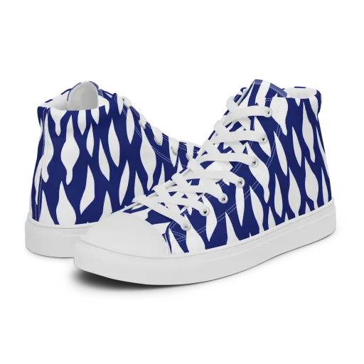 Indigo Interlace on a Women's High Top Canvas Shoes