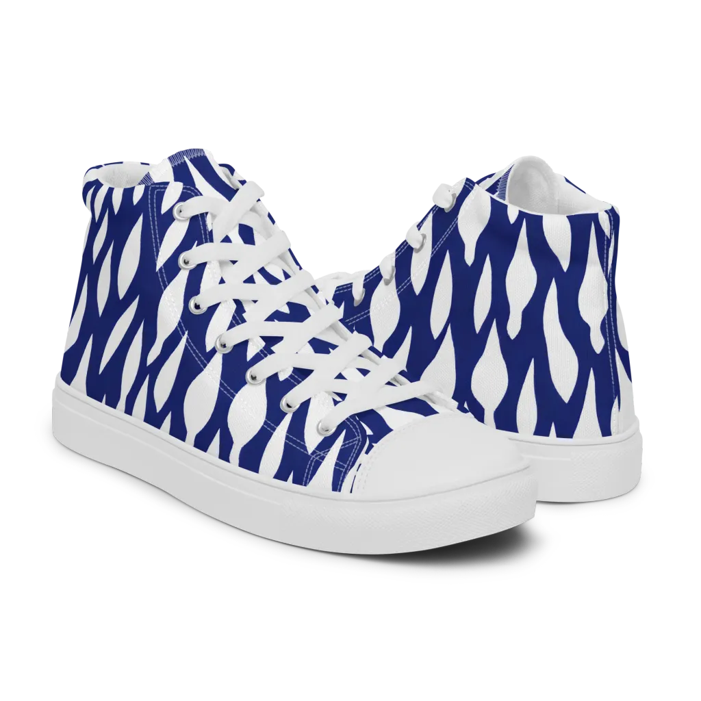 Indigo Interlace on Women's High Top Canvas Shoes — Right