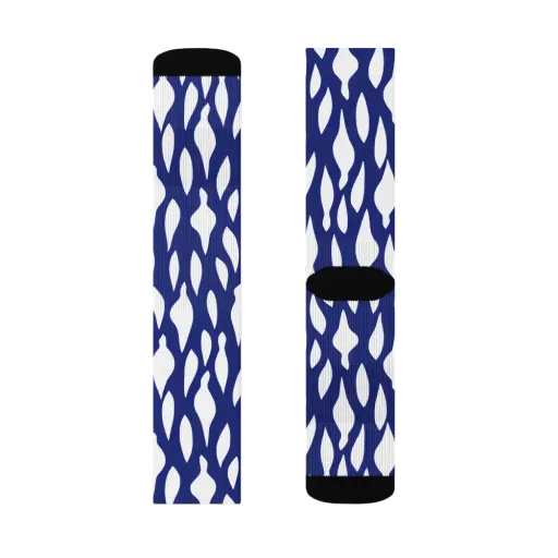 Indigo Interlace on a Socks
