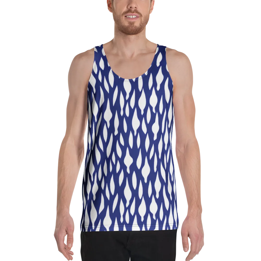 Indigo Interlace on Men's Tank Top — Front