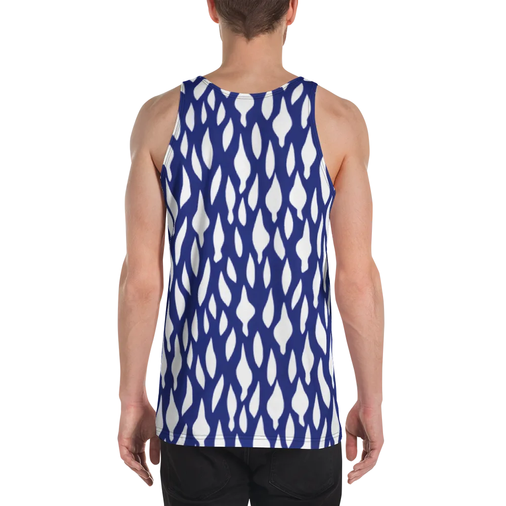 Indigo Interlace on Men's Tank Top — Back