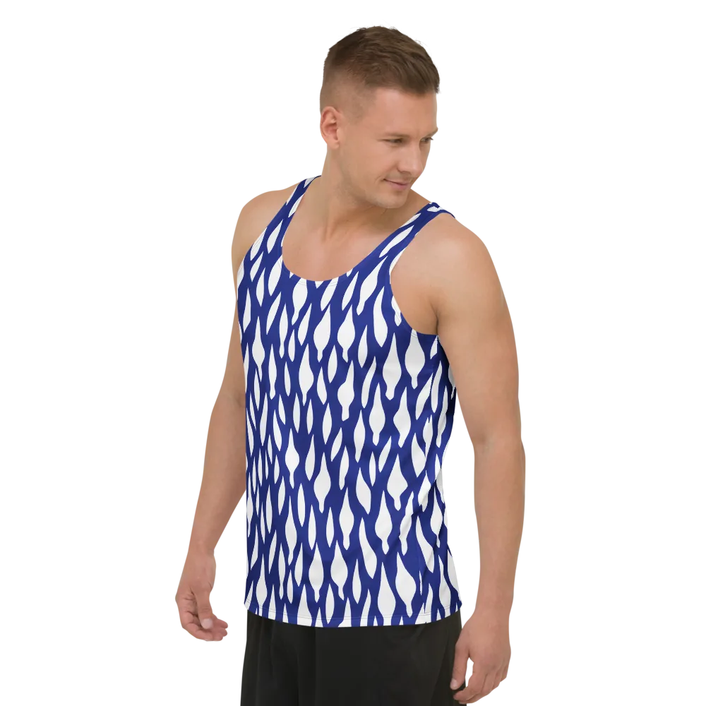 Indigo Interlace on Men's Tank Top — Left Front