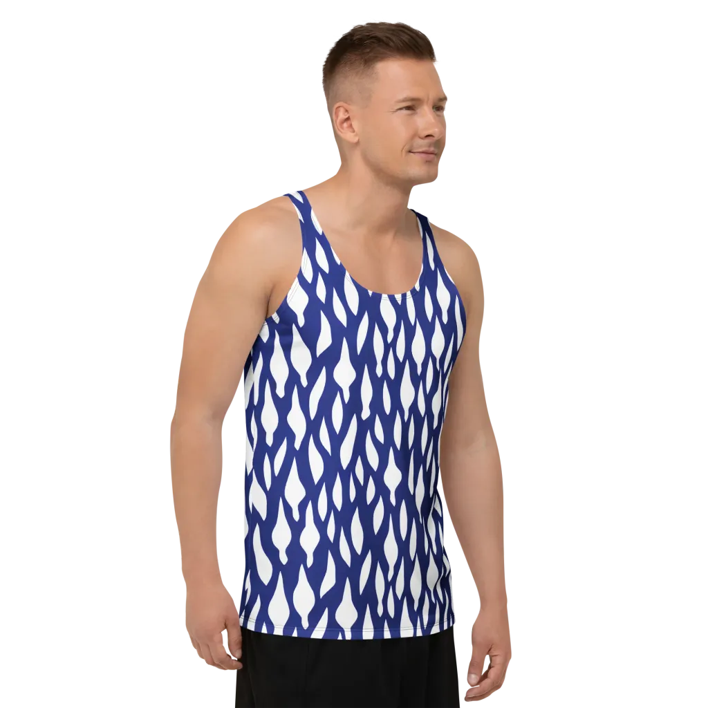 Indigo Interlace on Men's Tank Top — Right Front