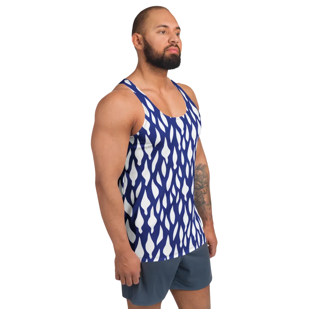 Indigo Interlace on Men's Tank Top — Right Front