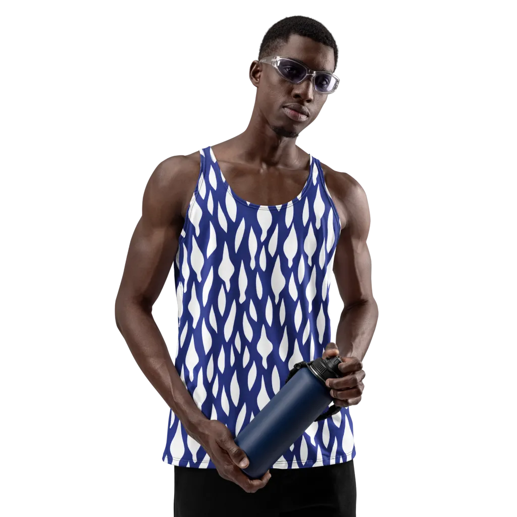 Indigo Interlace on Men's Tank Top — Front