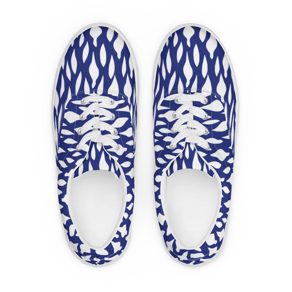 Indigo Interlace on Men's Lace-Up Canvas Shoes — Front