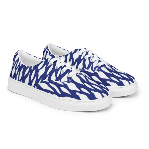 Indigo Interlace on a Men's Lace-Up Canvas Shoes