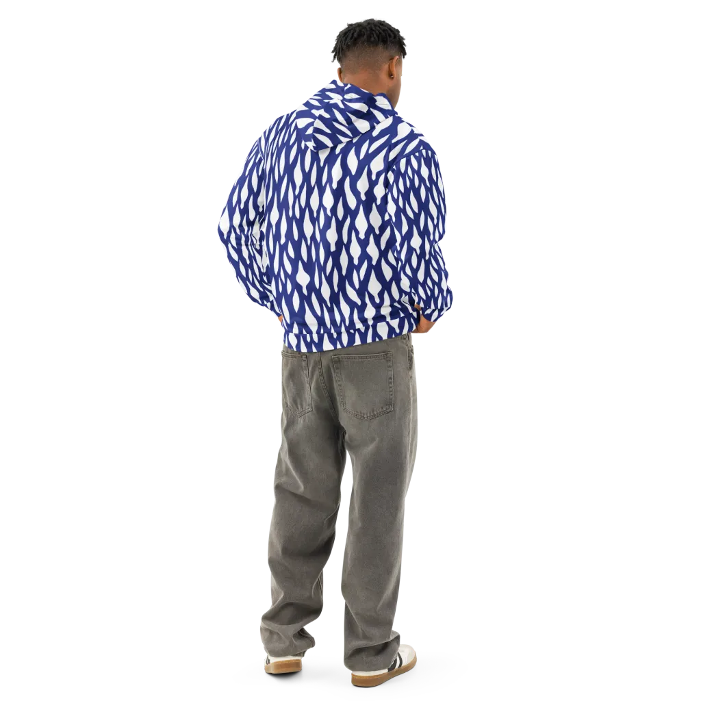 Indigo Interlace on Cotton Hoodie — Back