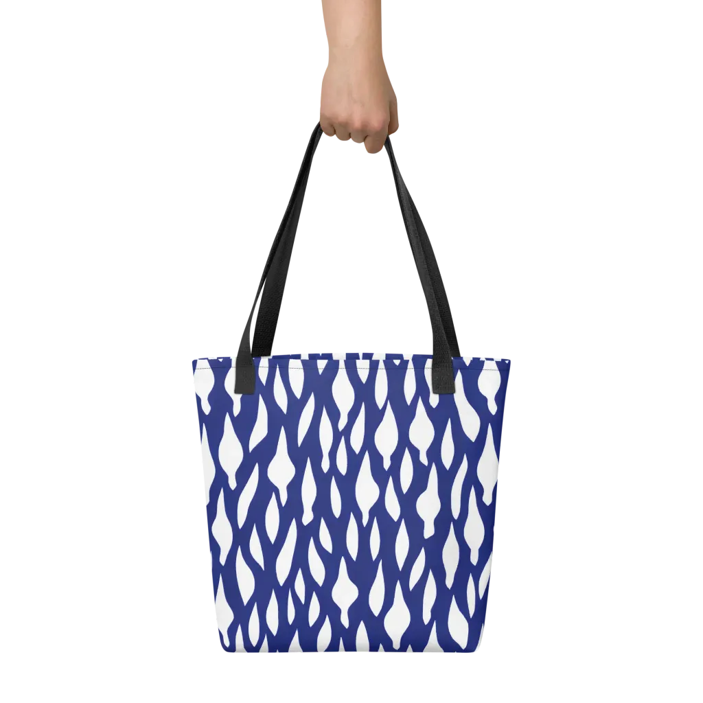 Indigo Interlace on Tote Bag — Front