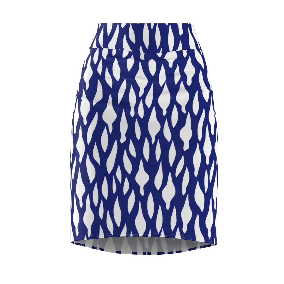 Indigo Interlace on Pencil Skirt — Front