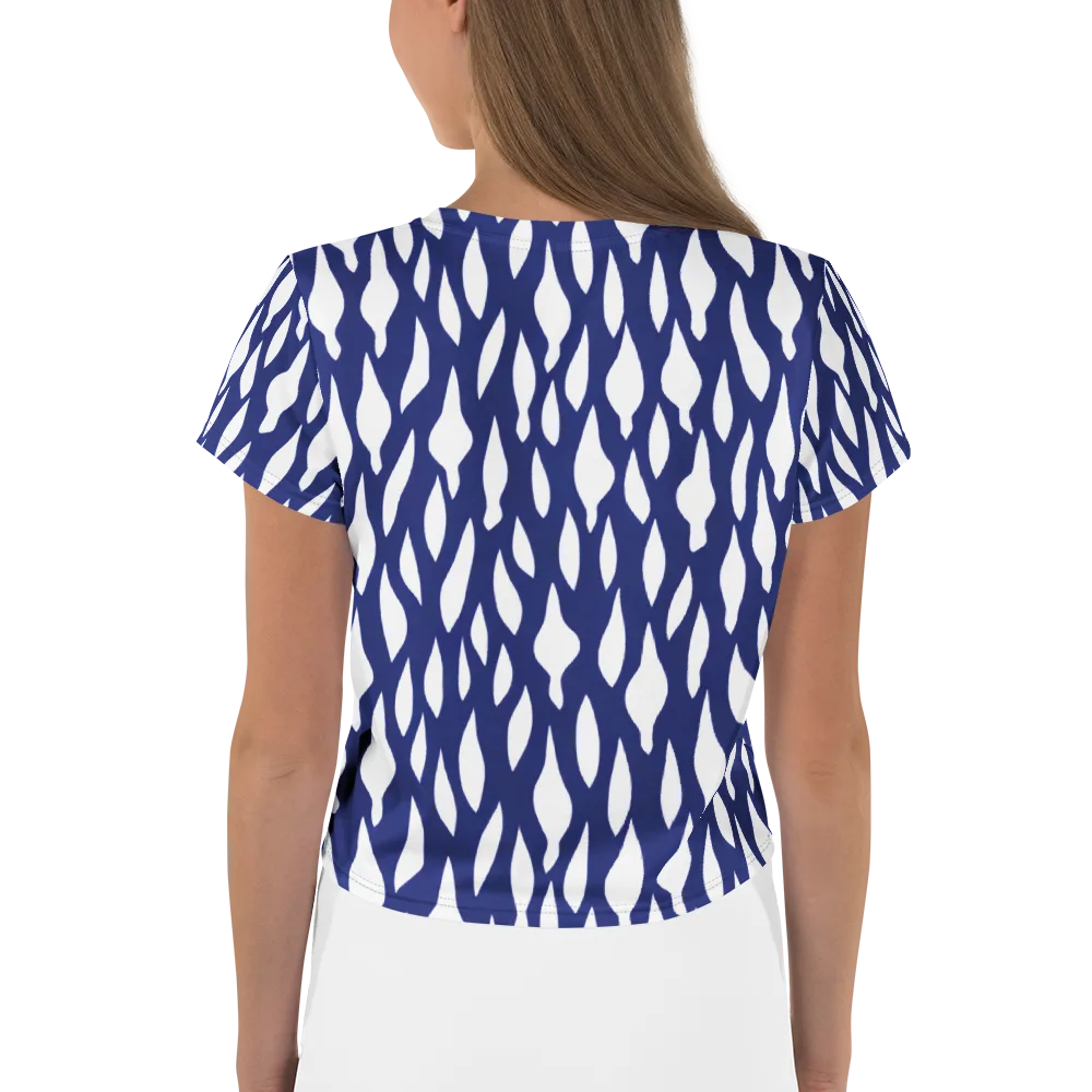 Indigo Interlace on Crop Tee — Back