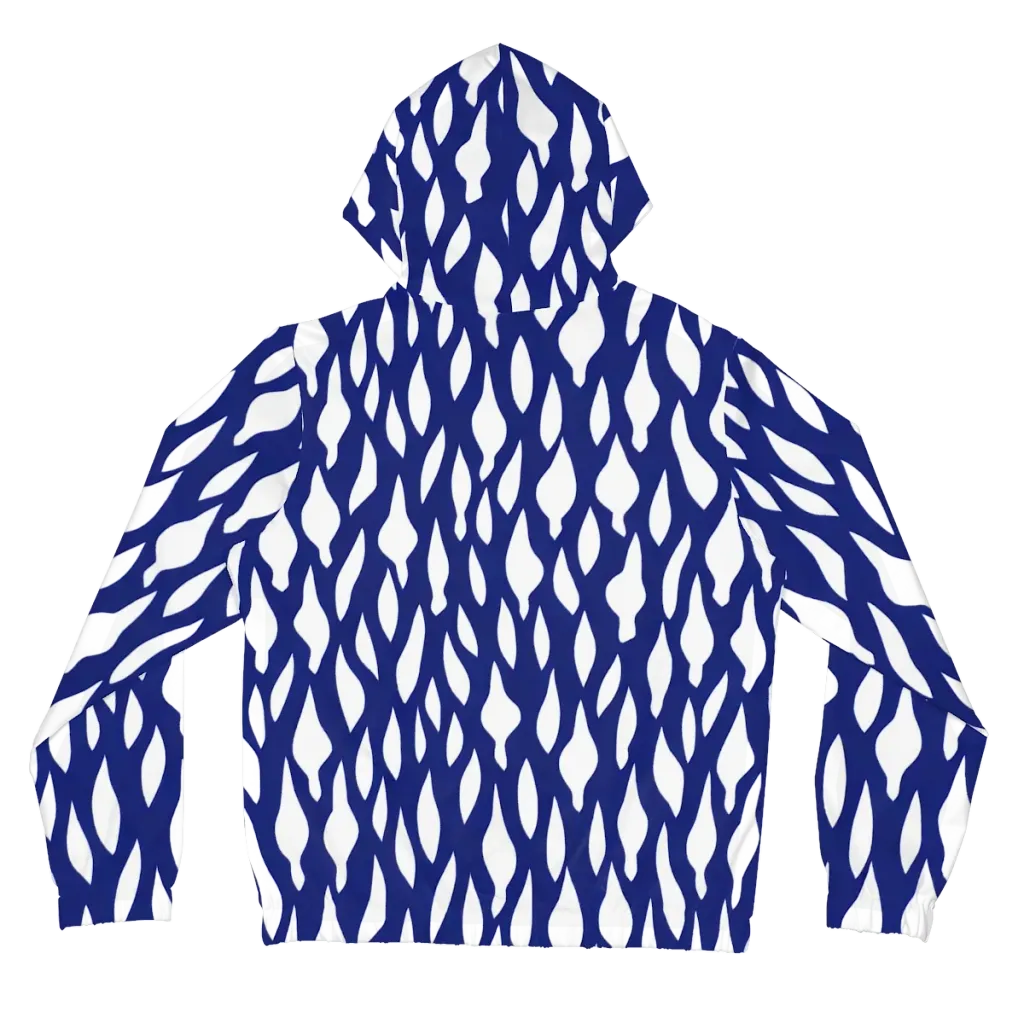 Indigo Interlace on Women's Full-Zip Hoodie — Back