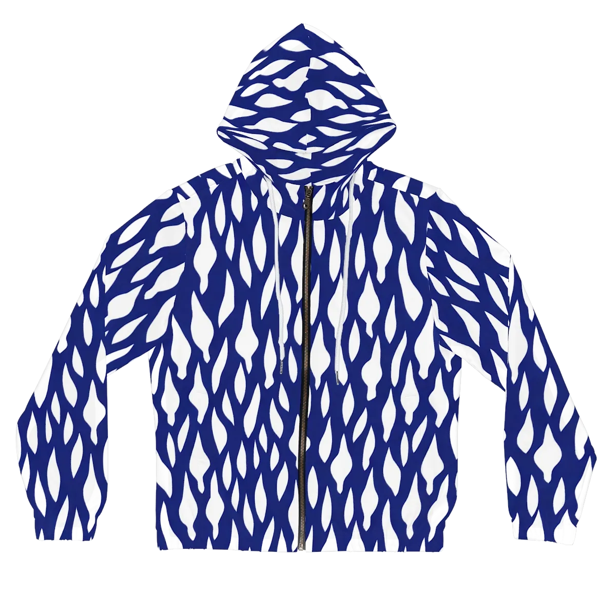Indigo Interlace on Women's Full-Zip Hoodie — Front