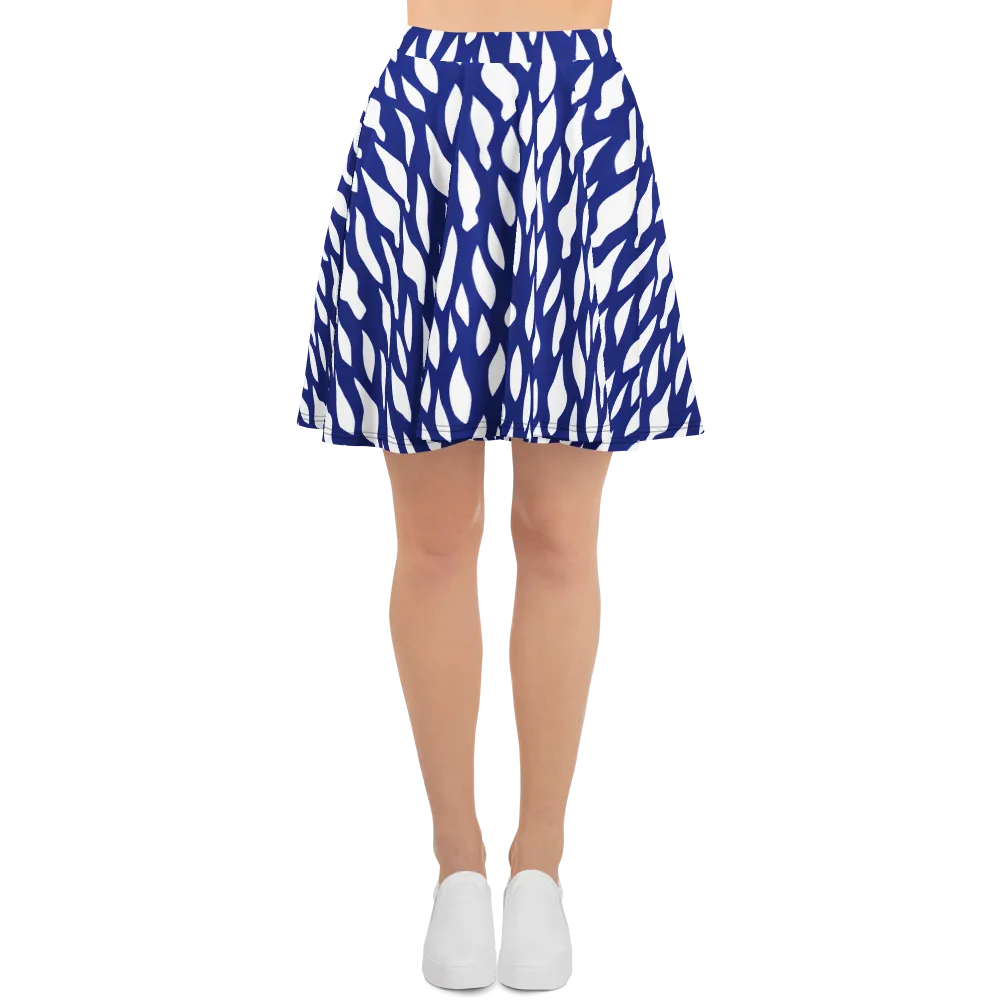 Indigo Interlace on Skater Skirt — Front
