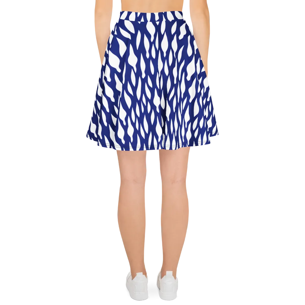 Indigo Interlace on Skater Skirt — Back