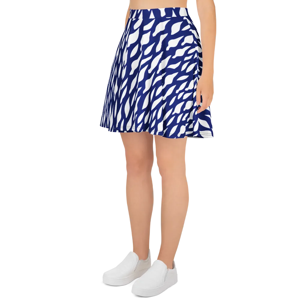 Indigo Interlace on Skater Skirt — Left