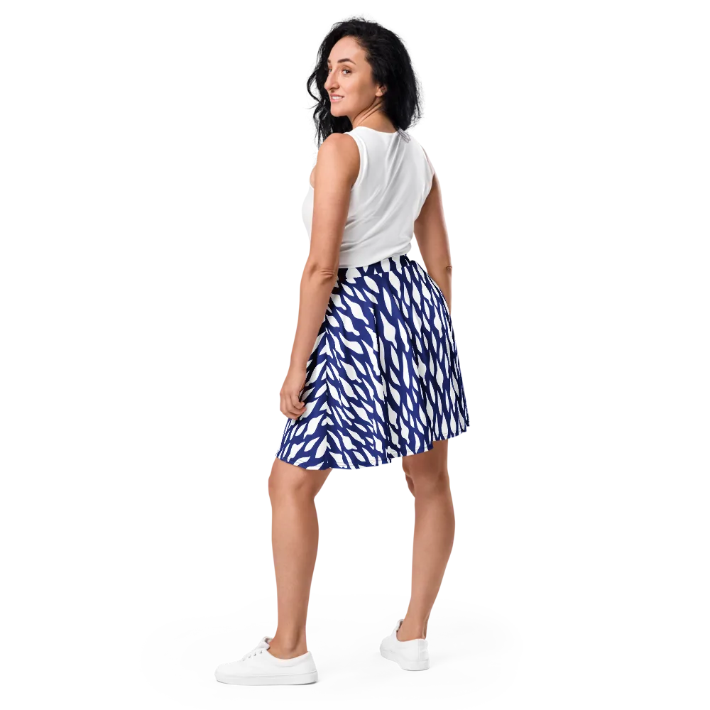 Indigo Interlace on Skater Skirt — Back