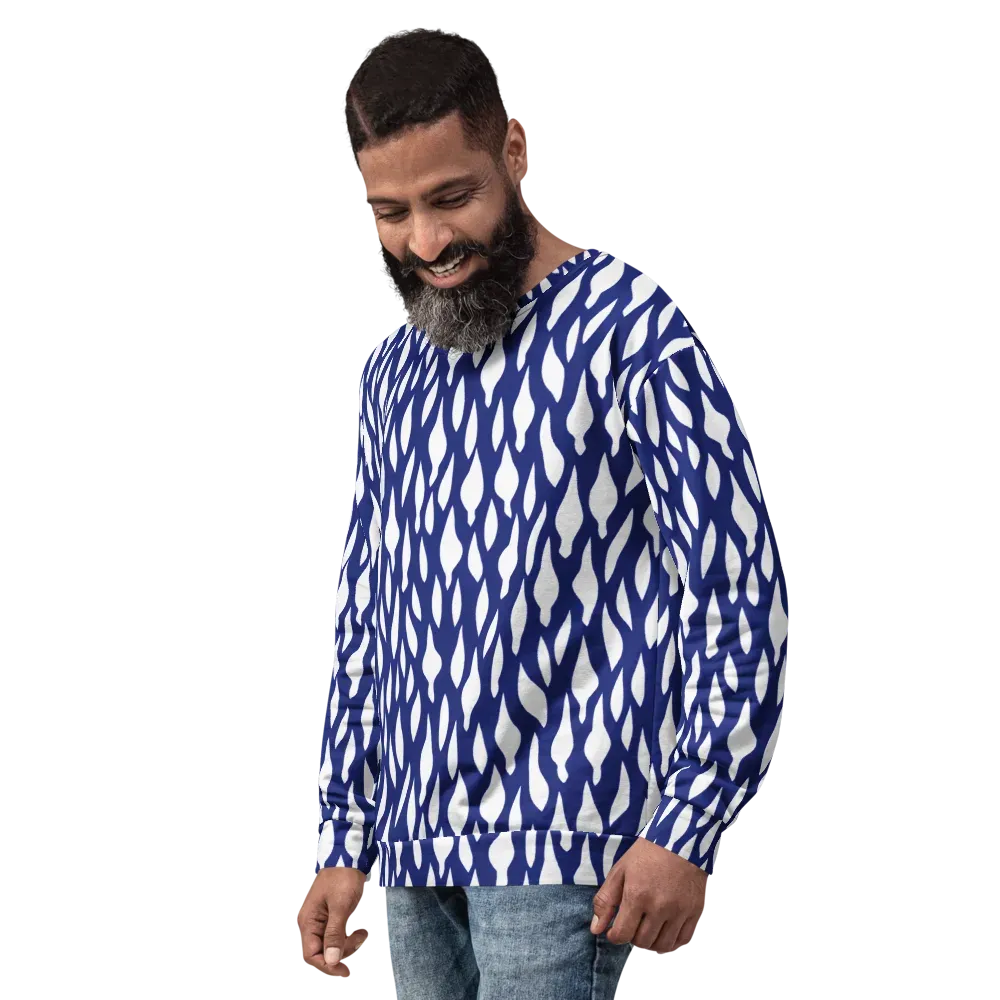 Indigo Interlace on Sweatshirt — Left Front