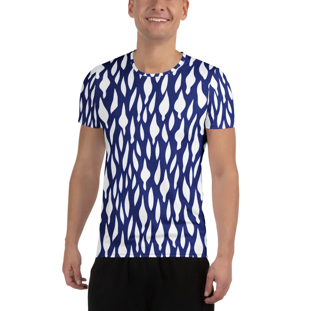 Indigo Interlace on Men's Athletic T-Shirt — Front