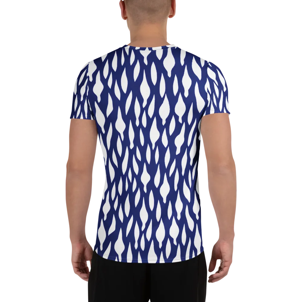 Indigo Interlace on Men's Athletic T-Shirt — Back