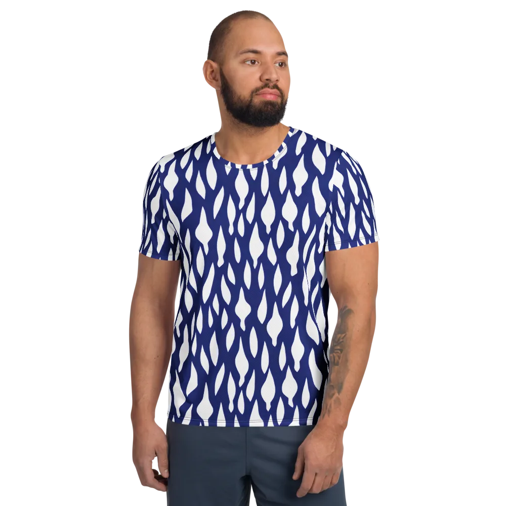 Indigo Interlace on Men's Athletic T-Shirt — Front