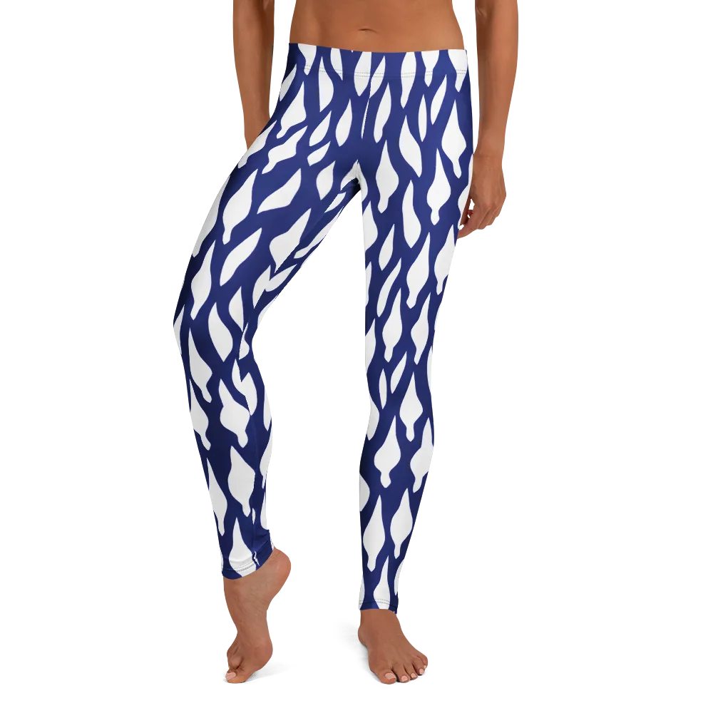 Indigo Interlace on Leggings — Front