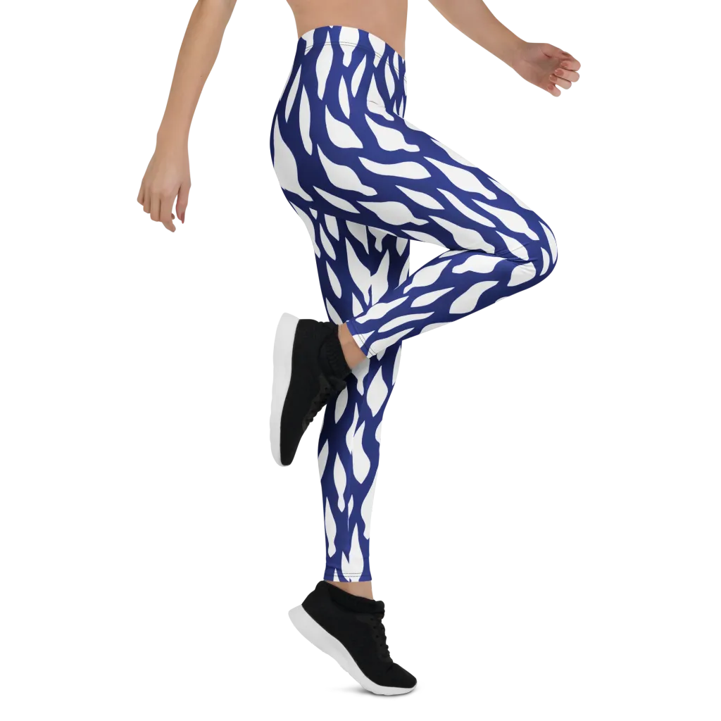 Indigo Interlace on Leggings — Right