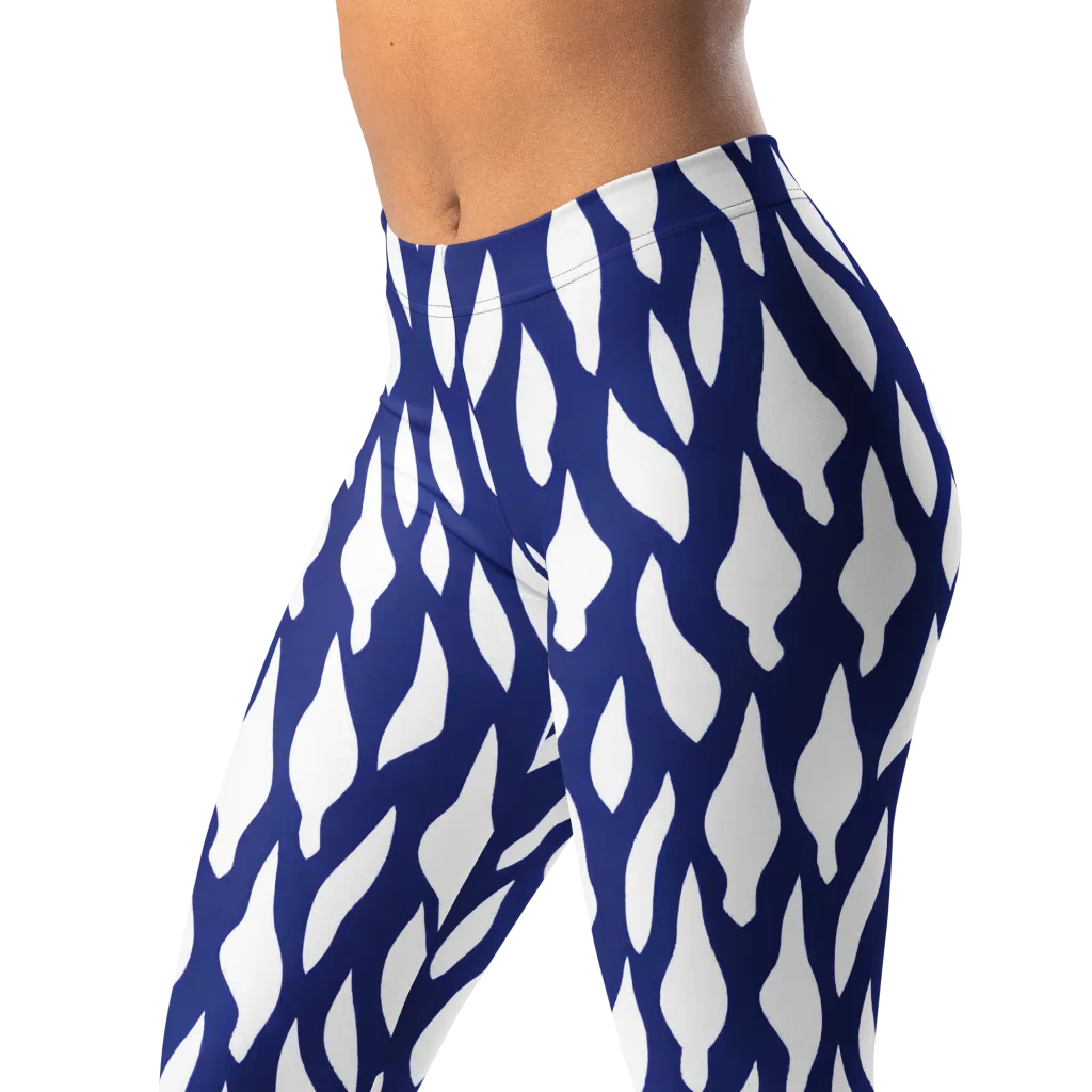 Indigo Interlace on Leggings — Left Front