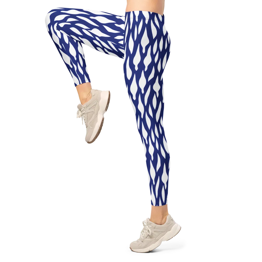 Indigo Interlace on Leggings — Left