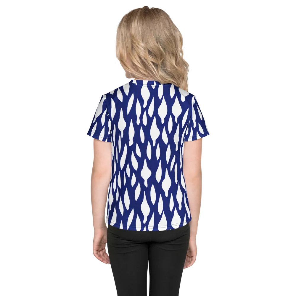Indigo Interlace on Kids Crew Neck T-Shirt — Back
