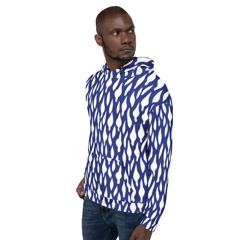 Indigo Interlace on Hoodie — Left