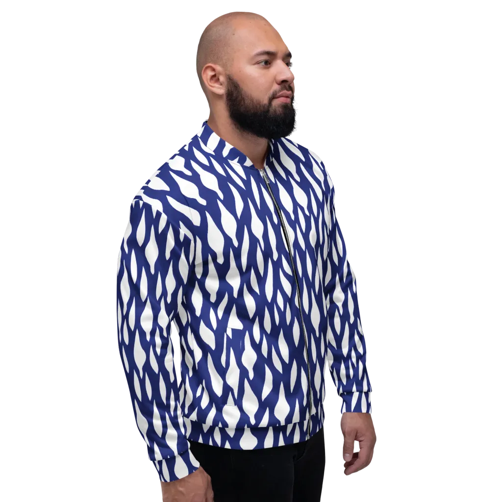 Indigo Interlace on Bomber Jacket — Right