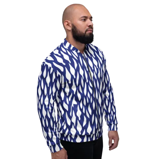 Indigo Interlace on a Bomber Jacket