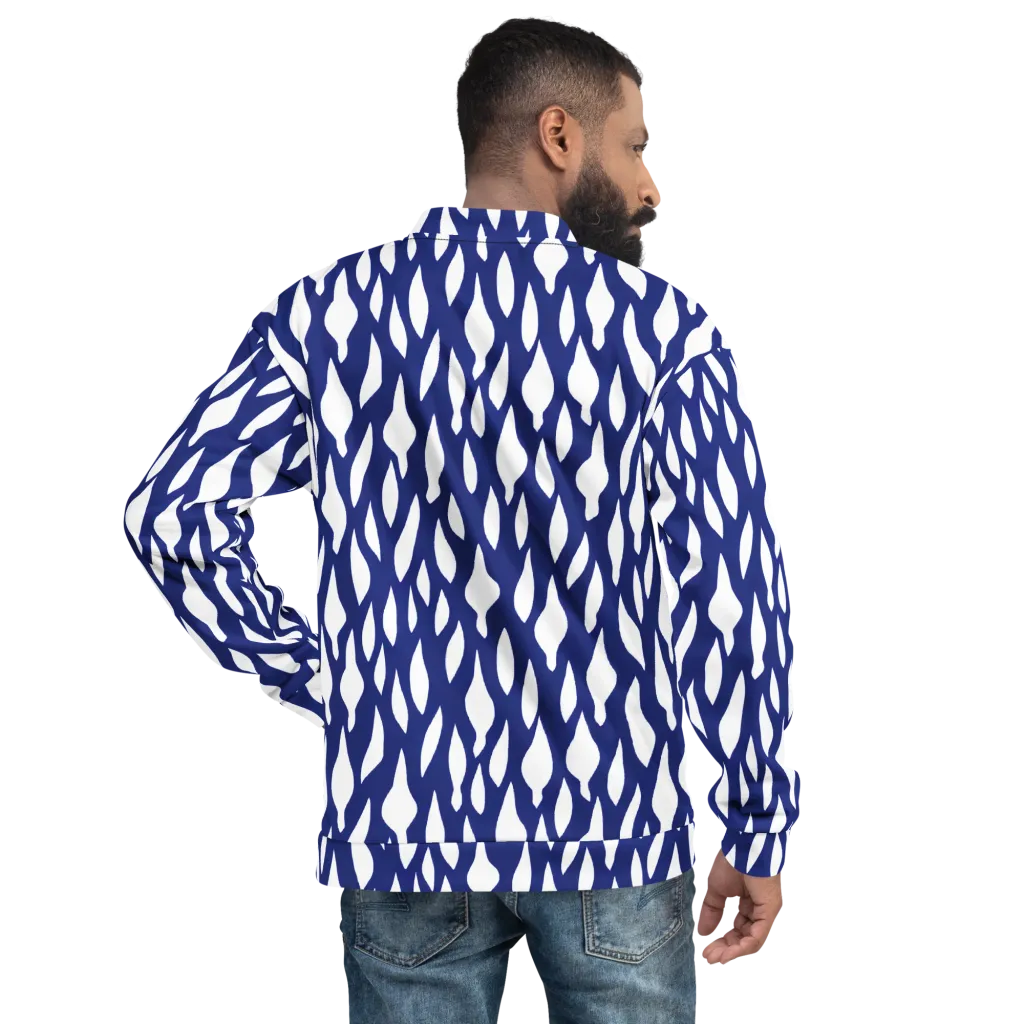 Indigo Interlace on Bomber Jacket — Back