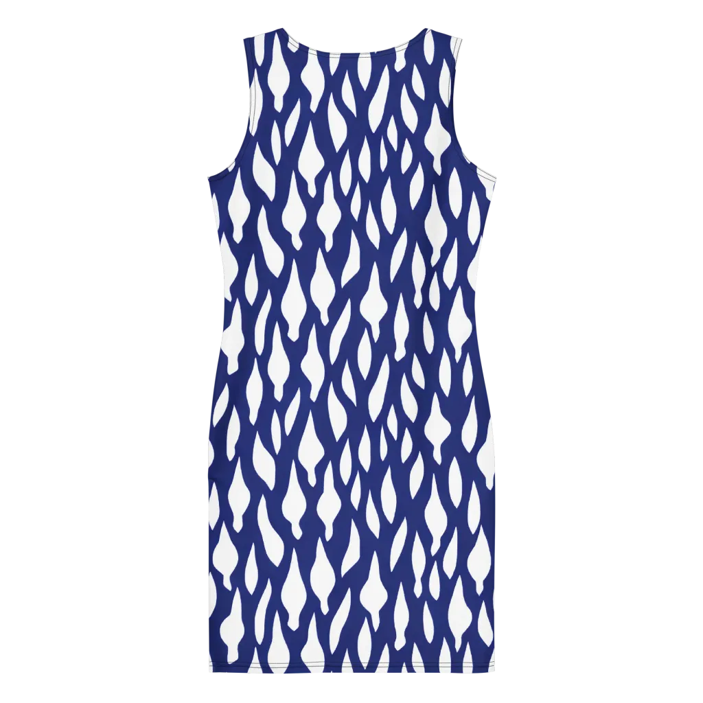Indigo Interlace on Bodycon Dress — Back
