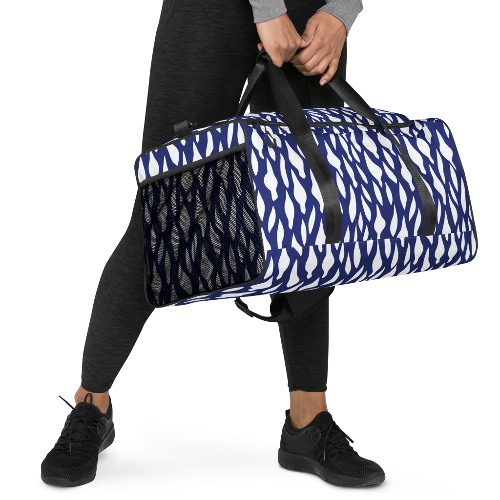 Indigo Interlace on Duffle Bag — Right Front