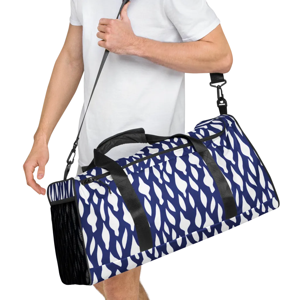 Indigo Interlace on Duffle Bag — Right Front