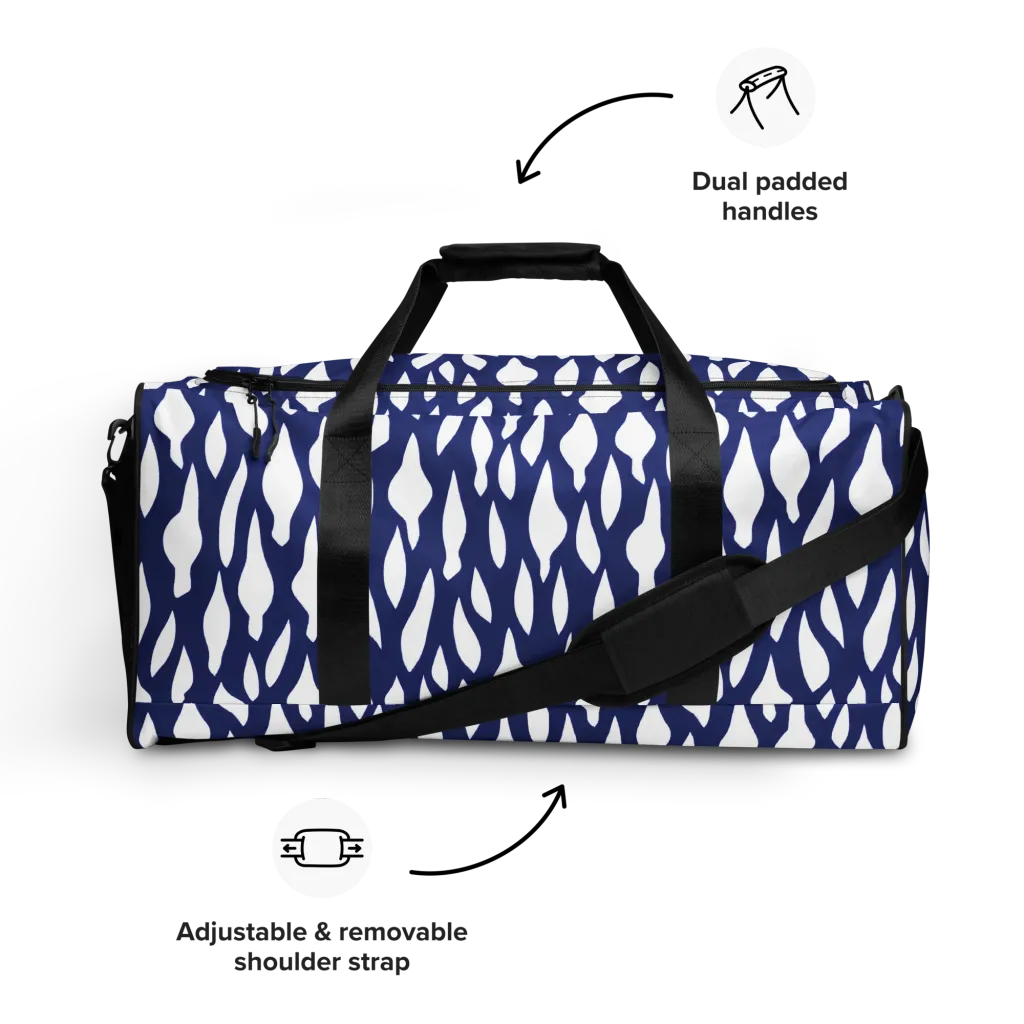 Indigo Interlace on Duffle Bag — Front