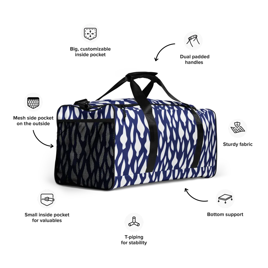 Indigo Interlace on Duffle Bag — Right Front