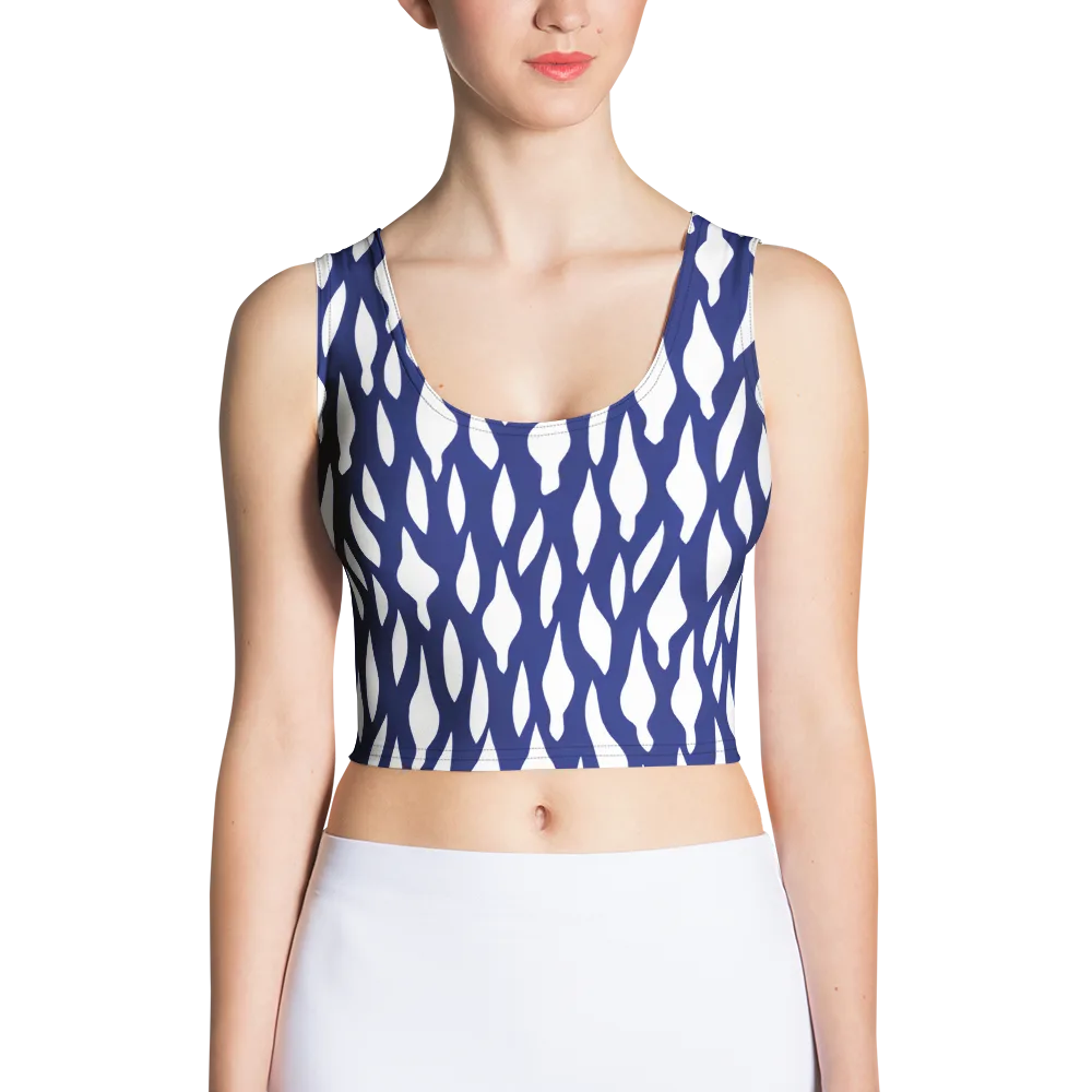 Indigo Interlace on Crop Top — Front