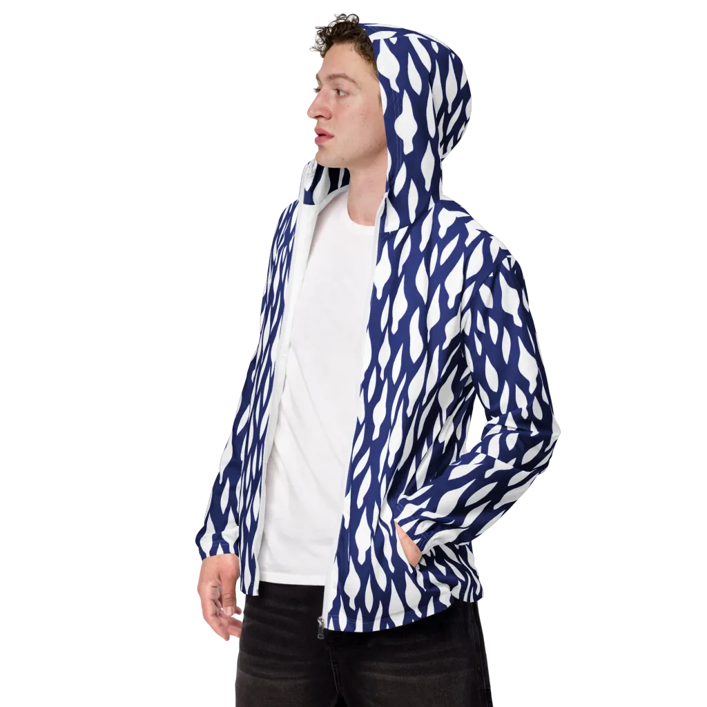 Indigo Interlace on Men's Windbreaker — Left Front