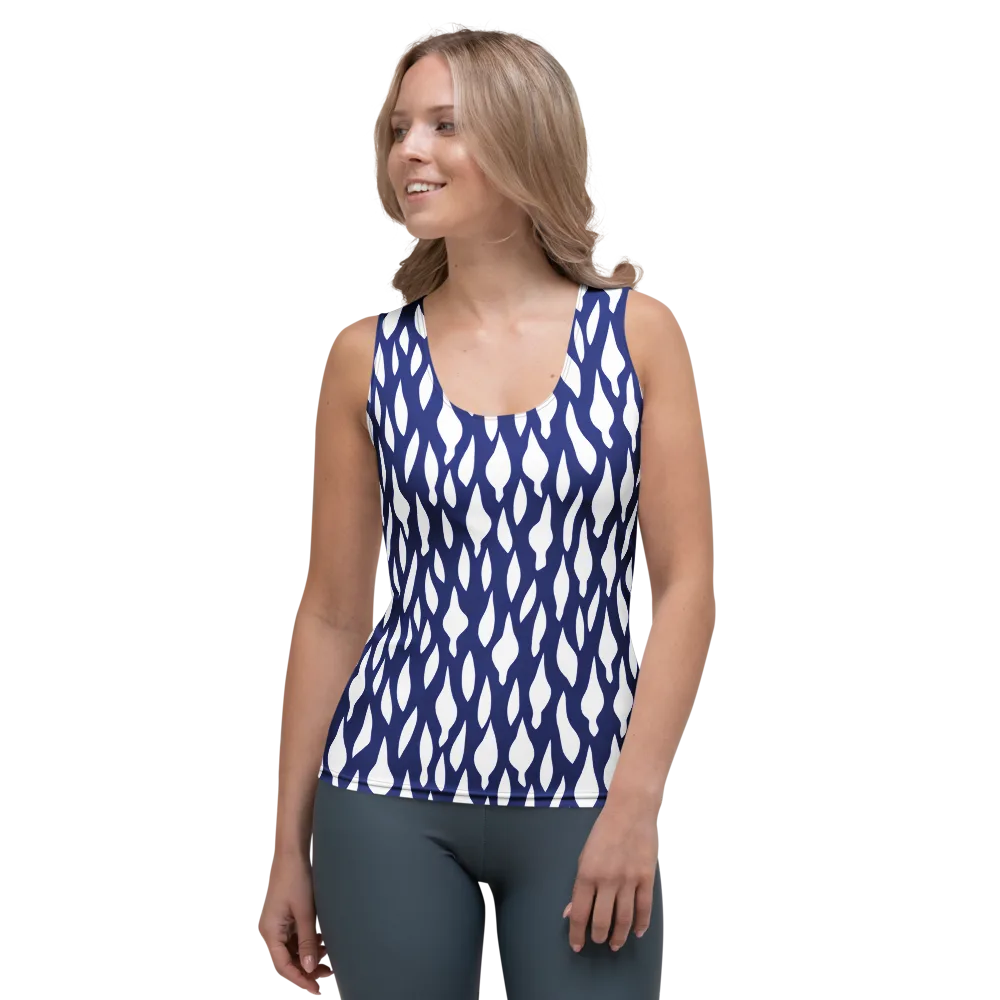 Indigo Interlace on Women's Tank Top — Front